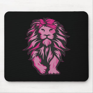Tapis De Souris Lion Pink Bandana Sensibilisation au cancer du sei