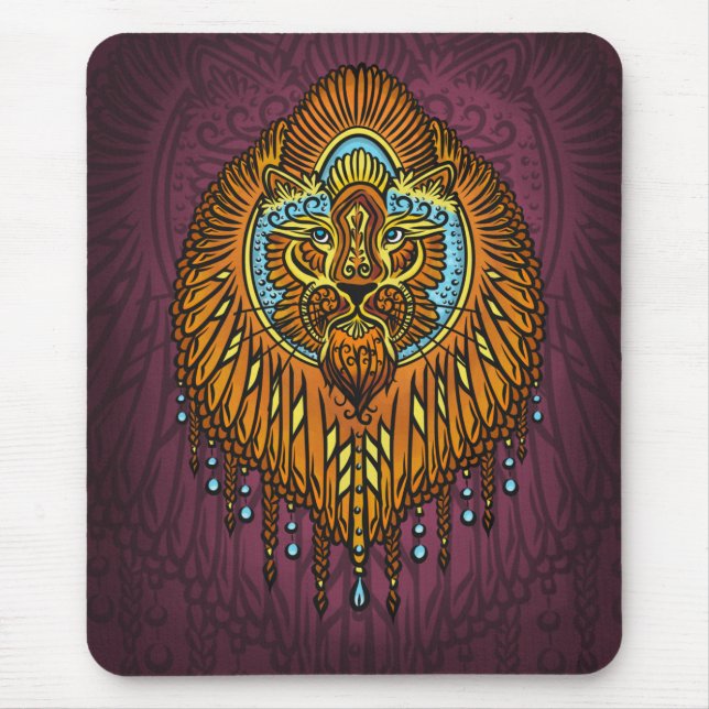 Tapis De Souris Lion Regal Spirit | La Rue Mandala Tribale Ornée (Devant)
