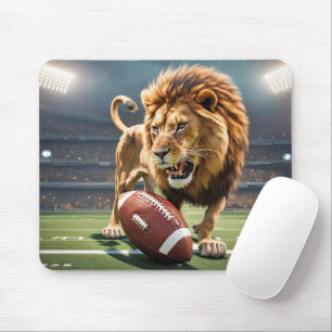 Tapis De Souris Lion rugissant avec football