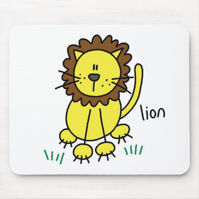 Tapis de souris Lion Stick Figure (Devant)