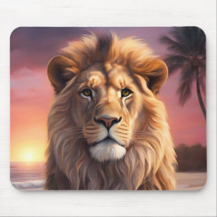 Tapis De Souris Lion sur la plage