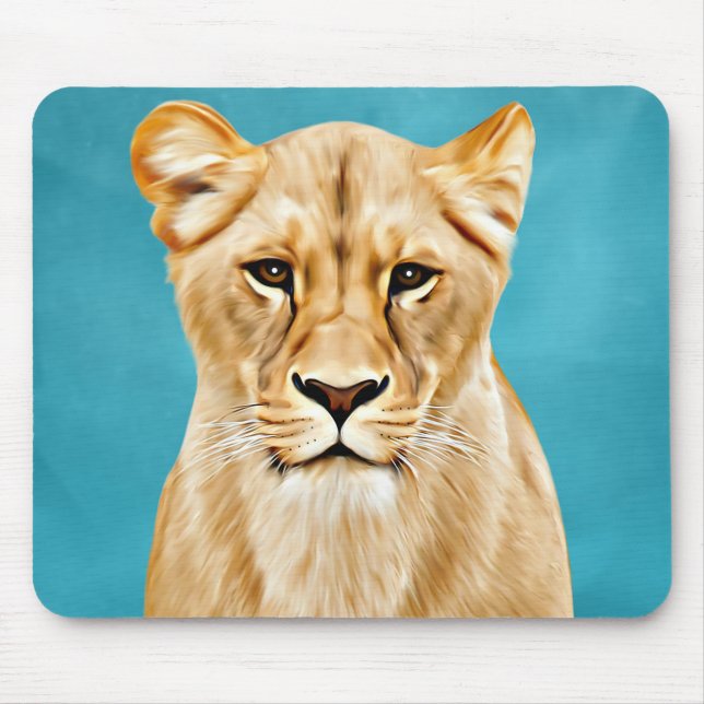 Tapis De Souris Lioness Portrait Peinture Wild Life Amateurs Cadea (Devant)