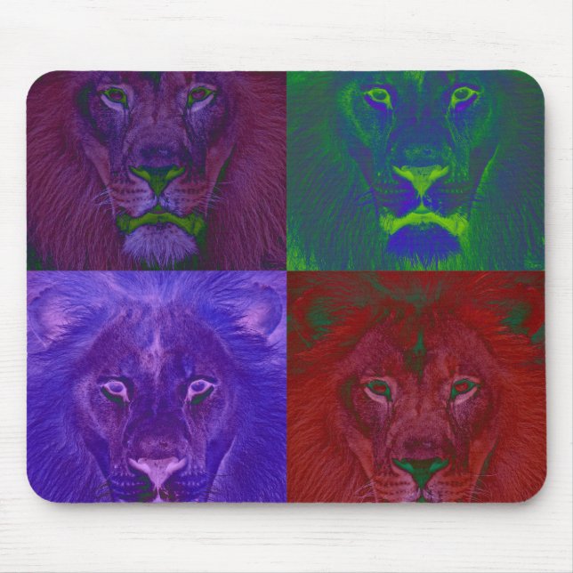 Tapis De Souris Lions Abstraits Mousepad (Devant)