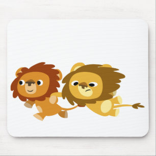 Tapis De Souris Lions caricaturaux mignons dans une mousepad rapid