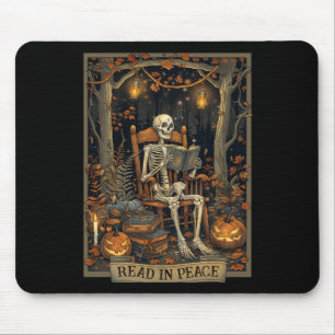 Tapis De Souris Lire En Paix Squelette Halloween Lire Livres Inter