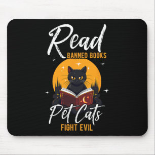 Tapis De Souris Lire Livres Interdits Pet Cats Combattre Le Mal Lu