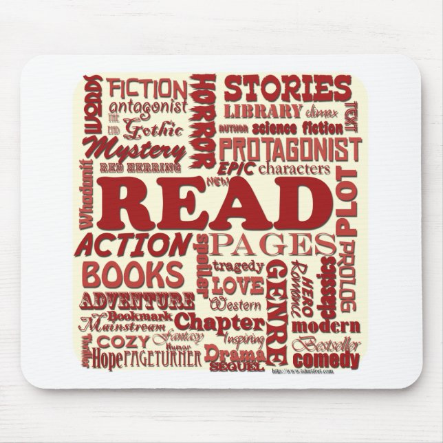 Tapis De Souris Lisez tous à son sujet rouge ! (Devant)