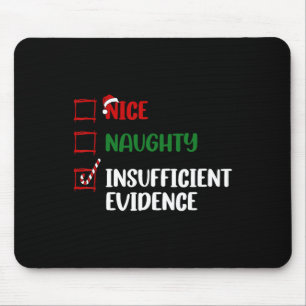 Tapis De Souris Liste de contrôle de Noël drôle Nice Naughty Insuf