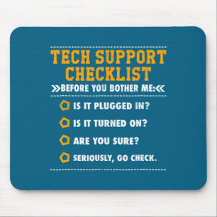 Tapis De Souris Liste de contrôle du support technique pour les ge