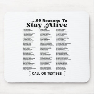 Tapis De Souris Liste Des 99 Raisons De Rester En Vie - Santé Ment