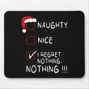 Tapis De Souris Liste des gentils vilains Je ne regrette rien Xmas