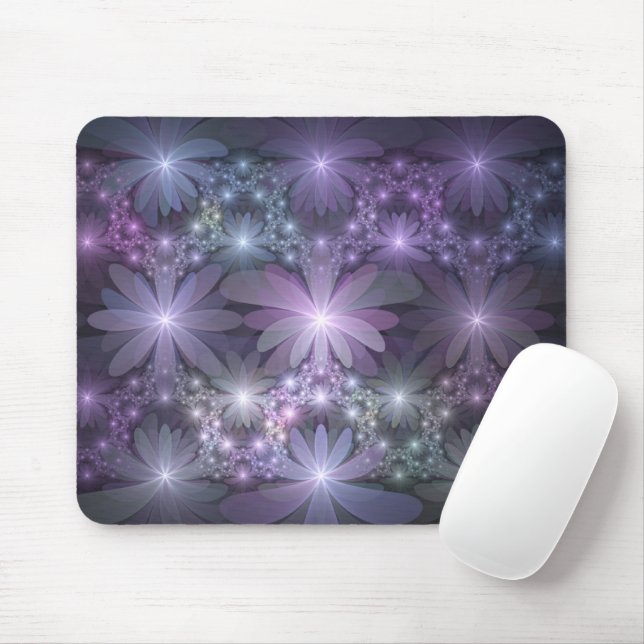 Tapis De Souris Lit de fleurs Art Fractal Abstrait tendance brilla (Avec souris)