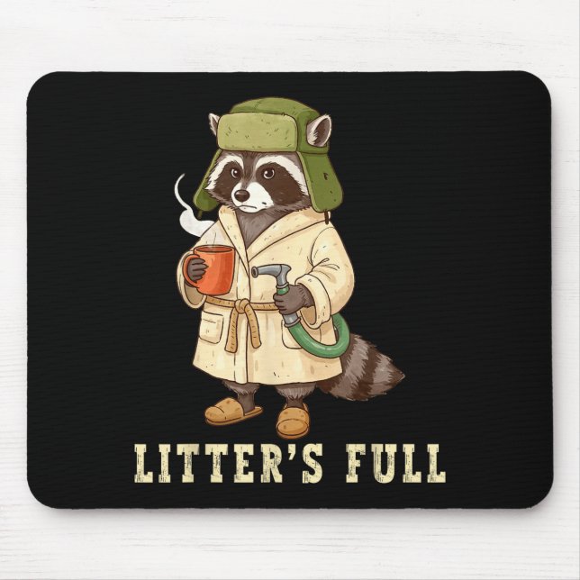 Tapis De Souris Litter’s Full Funny Raccoon Christmas Mpy Raccoon  (Devant)