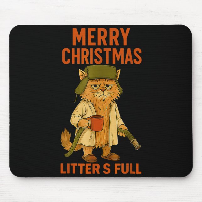 Tapis De Souris Litter's Full Merry Christmas Funny Cat Lovers Hol (Devant)