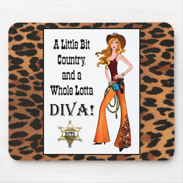 Tapis De Souris Little Bit Country et toute une Lotta DIVA! (Devant)
