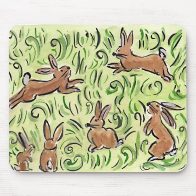 Tapis De Souris Little Brown Bunnies Hopping (Devant)