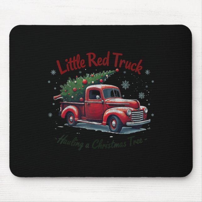 Tapis De Souris Little Red Truck Hauling A Christmas Tree Family M (Devant)