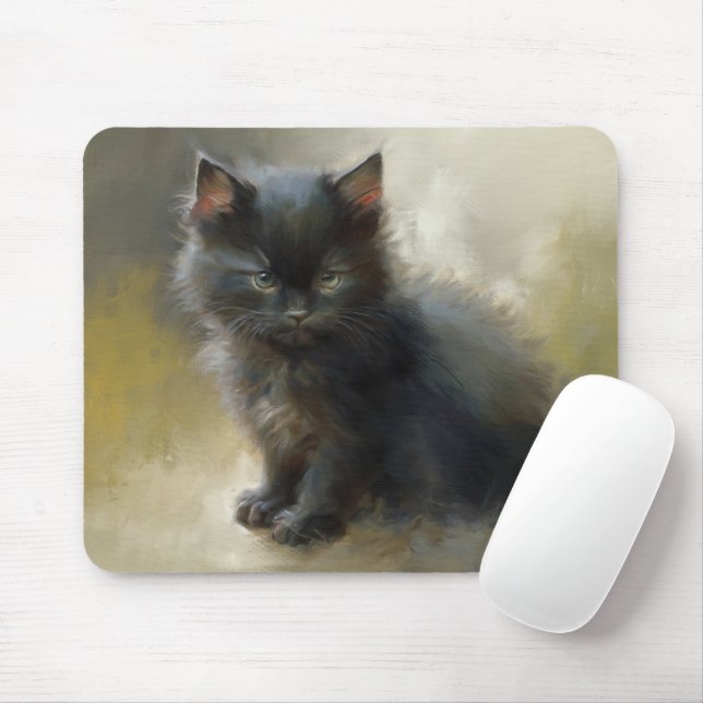Tapis De Souris Little Shadow Black Kitten (Avec souris)