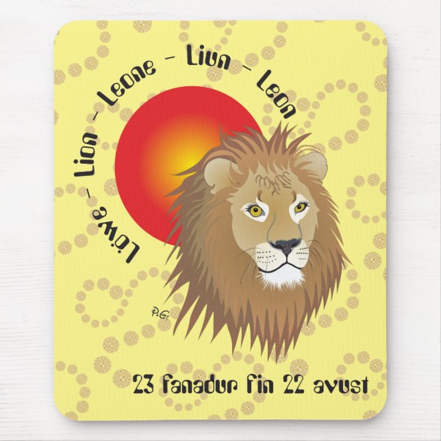 Tapis De Souris Liun 23 fanadur fin 22 avust Mauspad (Devant)