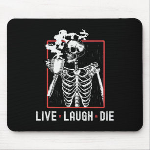 Tapis De Souris Live Lauder Die Funny Halloween Café Skeleton Papa