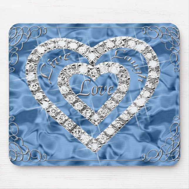 Tapis De Souris Live Lauver Love Diamond Heart Blue Souse Pad (Devant)