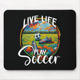 Tapis De Souris Live Life Jouer Football, Football Sports Ventilat