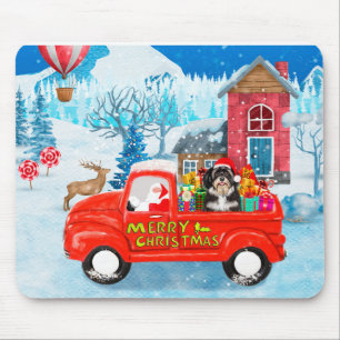 Tapis De Souris Livraison de Noël de chien Havanais Camion neige