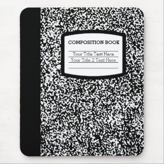 Tapis De Souris Livre de composition personnalisé Noir/Blanc École