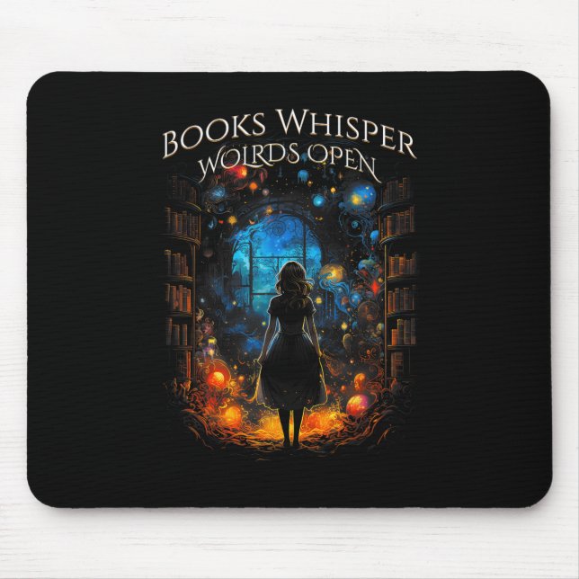 Tapis De Souris Livre de devis Whisper, Mondes Ouvert Lecture B (Devant)