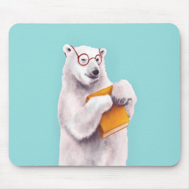 Tapis De Souris Livre d'ours polaire Lover Nerdy (Devant)
