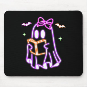 Tapis De Souris Livre fantôme Lecture Halloween Cute Livre fantôme