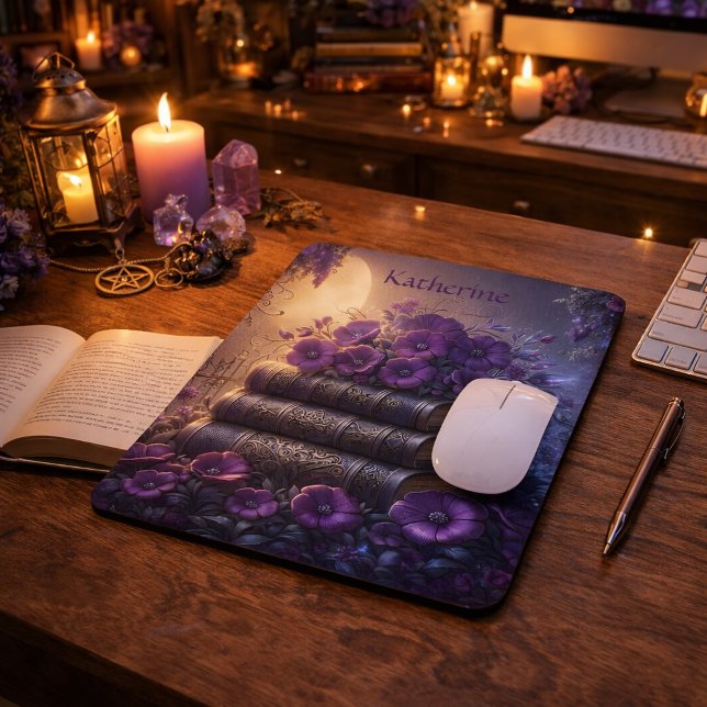Tapis De Souris Livre Gothique Fleur Violet (Créateur téléchargé)