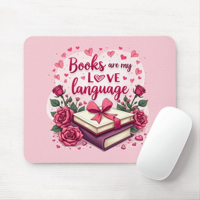 Tapis De Souris Livre Lover Valentine Romantique Lecture esthétiqu (Avec souris)