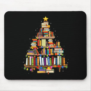 Tapis De Souris Livre Noël Arbre Lumières Professeur Bibliothécair