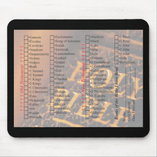 Tapis De Souris Livres de la Bible check off liste Mousepad