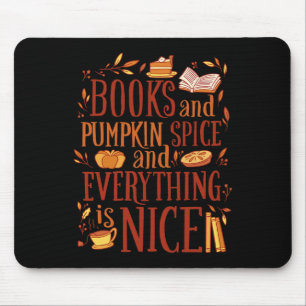 Tapis De Souris Livres et épices citrouilles et tout beau mignon f