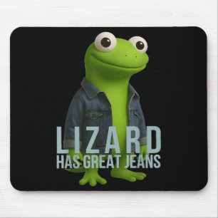 Tapis De Souris Lizard A Great Jeans Funny Retro Denim meme Humo