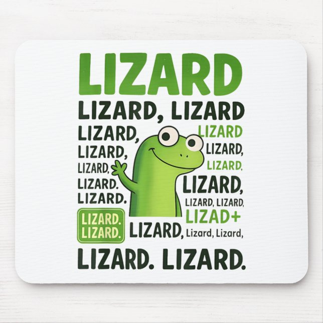 Tapis De Souris Lizard Lizard Lizard Shirt Funny Weirdcore Animal (Devant)