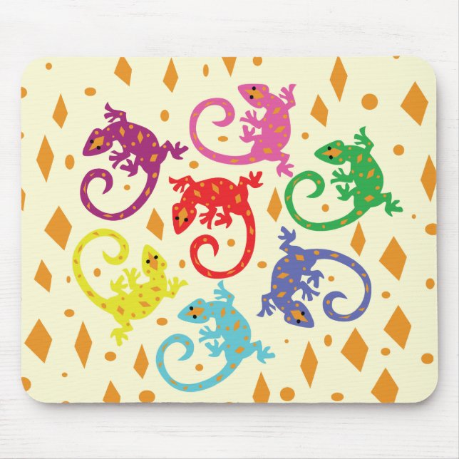 Tapis De Souris Lizards colorés (Devant)