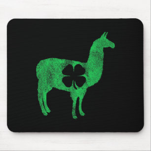 Tapis De Souris Llama Alpaca Cadeau St Patrick Jour Shamrock Clove