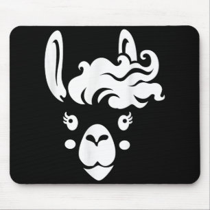 Tapis De Souris Llama Face Eyelashes Costume Halloween Coiffure