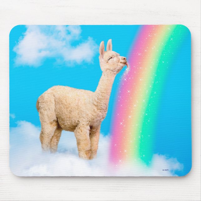 Tapis De Souris Llama Licking Rainbow (Devant)