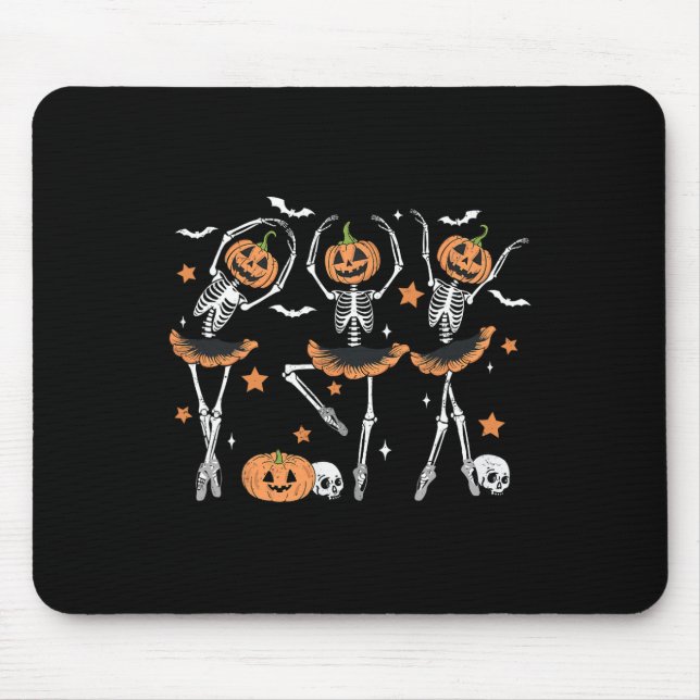 Tapis De Souris Llet Citrouille Squelette effrayant Halloween Homm (Devant)