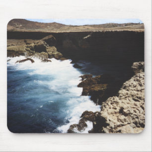 Tapis De Souris L'Océan Aruba S'Écrasant Sur Les Rochers