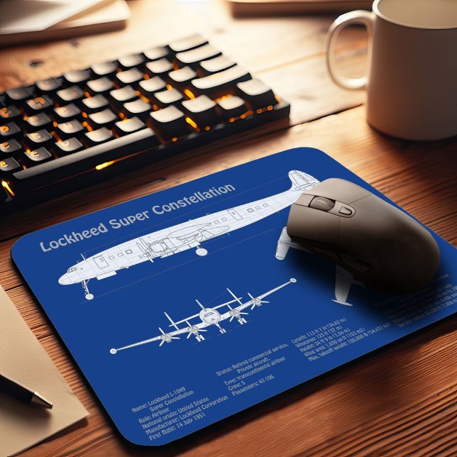 Tapis De Souris Lockheed L-1049 Super Constellation - Plans ABD (Créateur téléchargé)