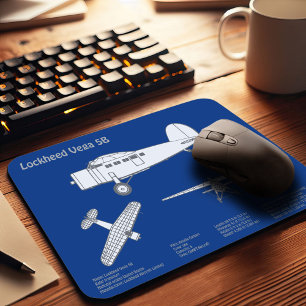 Tapis De Souris Lockheed Vega 5B - Plans d'avion ABD