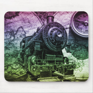 Tapis De Souris Locomotive à vapeur vintage