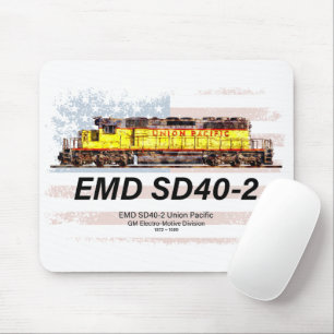 Tapis De Souris Locomotive diesel EMD SD40-2. drapeau américain