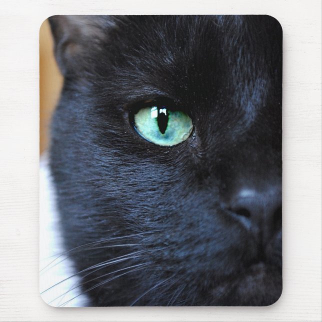 Tapis De Souris L'oeil vous voient chat noir Mousepad (Devant)