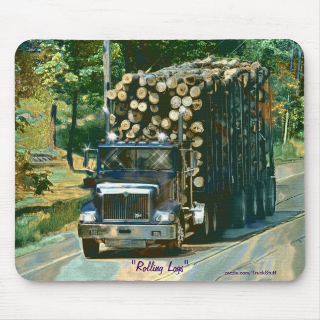 Tapis De Souris Logging Truck Highway Driving Art Mousepad (Devant)